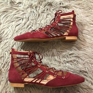 Rachel Zoe Women's Suede Renae Ballet Flat Ruby